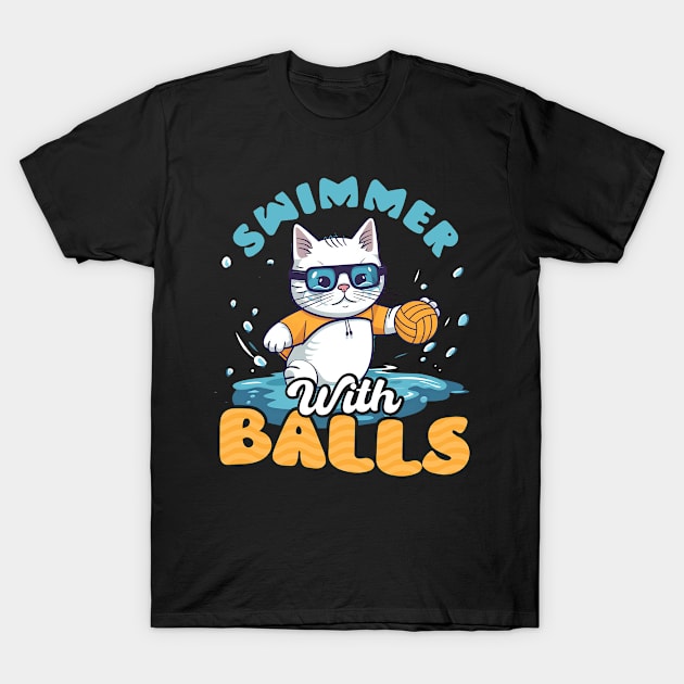 Water Polo Shirt | Swimmer With Balls T-Shirt by Gawkclothing